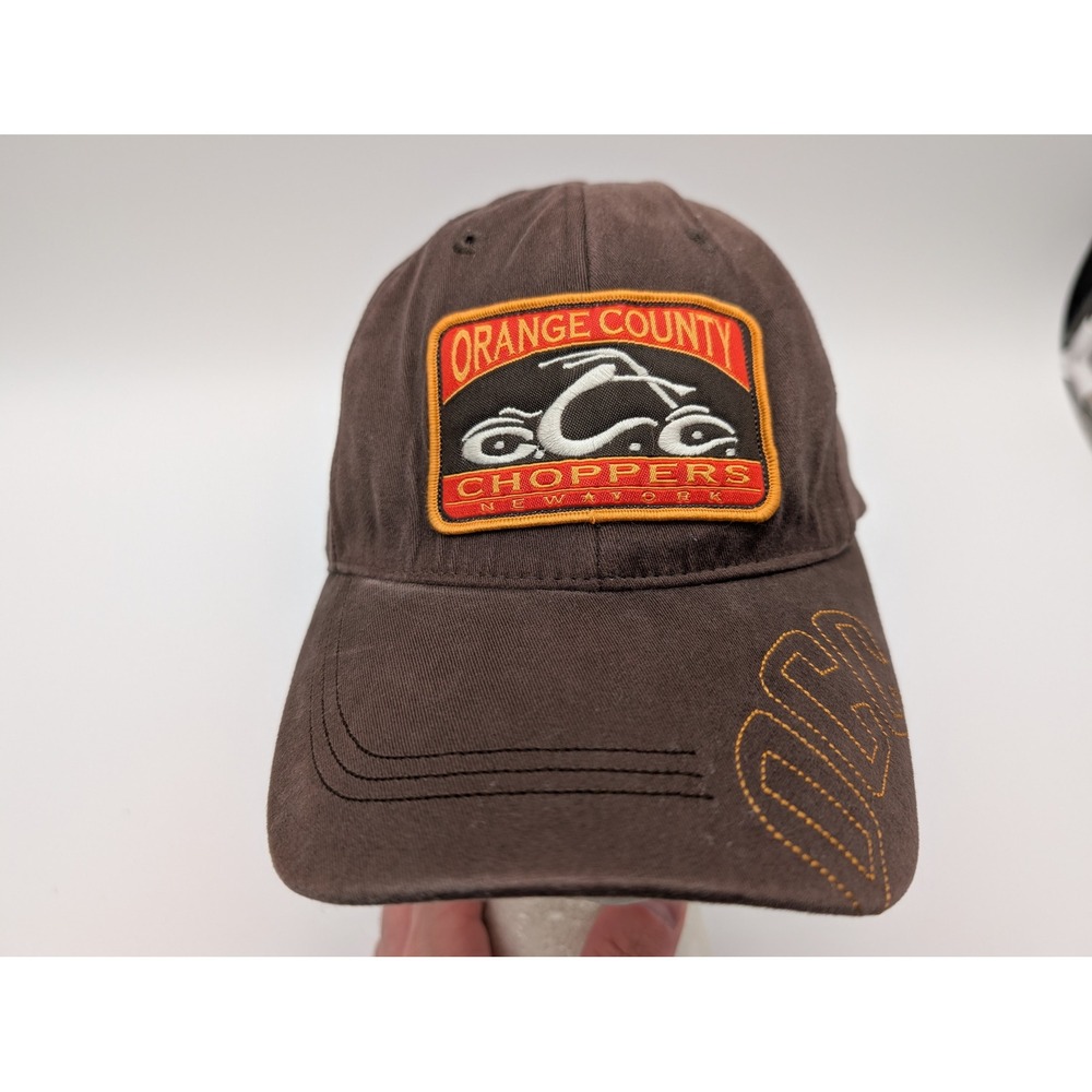 Orange County Choppers OCC Hat Brown Bio-Domes Headgear Embroidered Flex Fit Cap